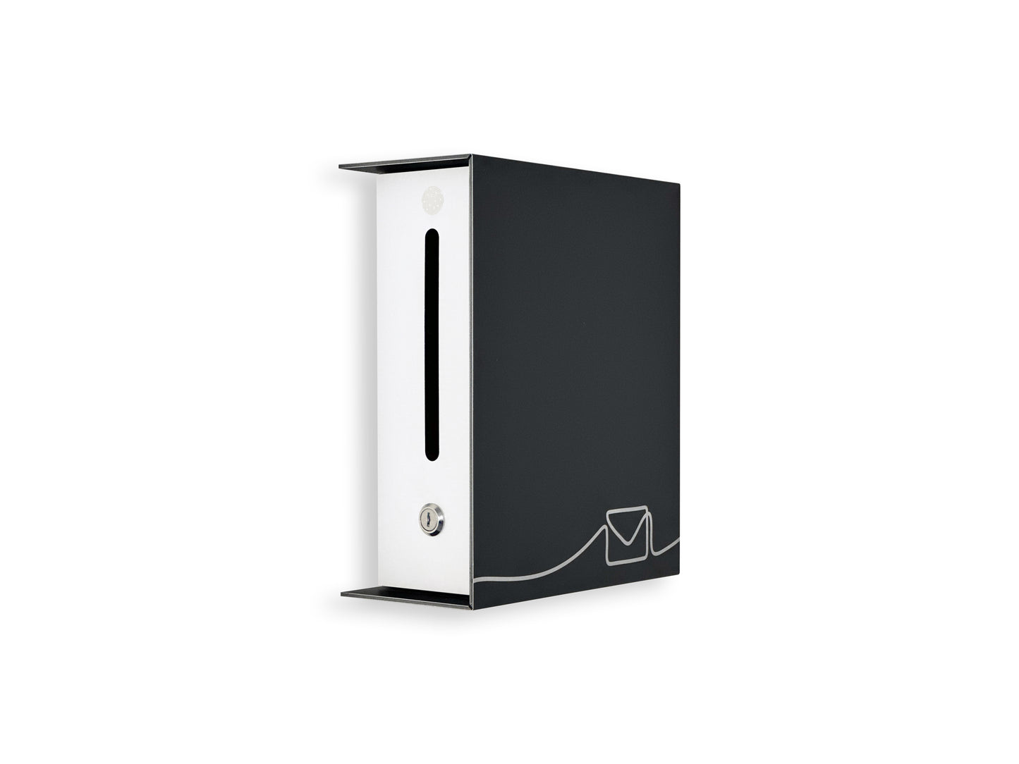 Small Black/White Minimalist Mailbox - Modern Stylish Letterbox for Home and Office with Engraved Personalization