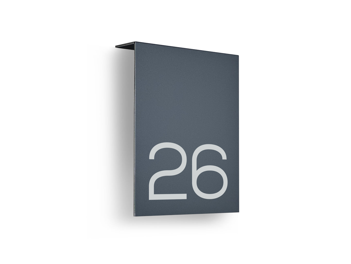 Modern Metallic Gray Aluminium Address Sign - Personalized House Number Sign - Laser Engraved Street Name Plaque