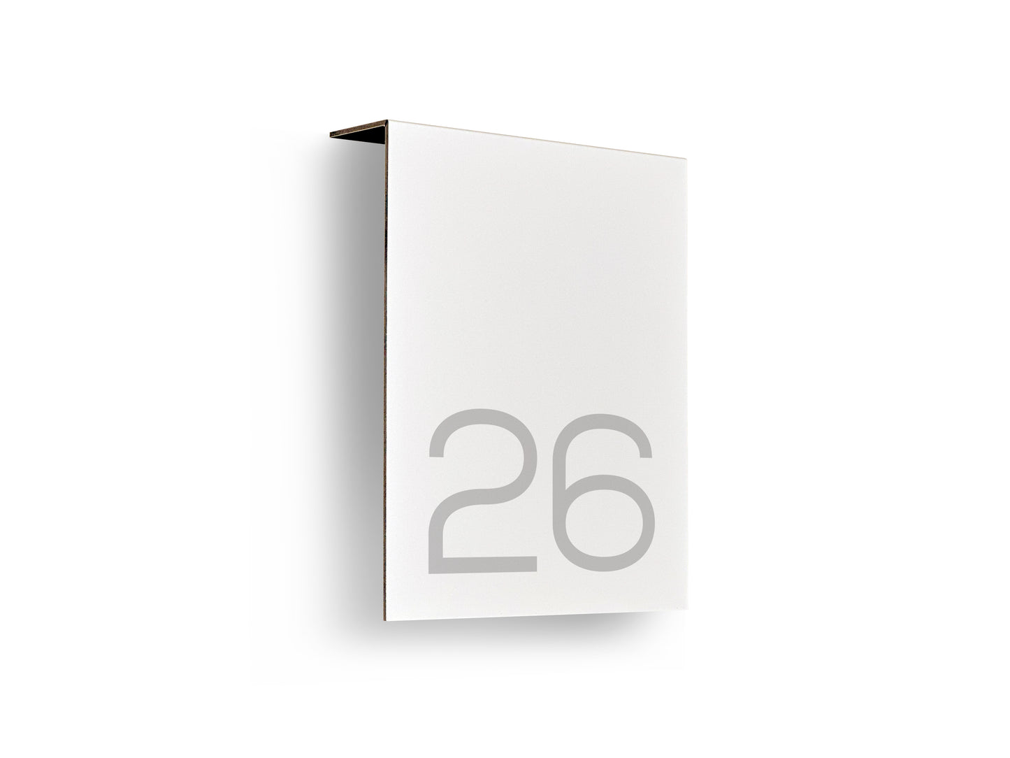 Modern White Aluminium Address Sign - Personalized House Number Sign - Laser Engraved Street Name Plaque