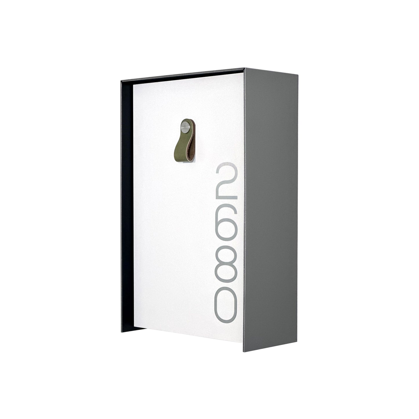 Vertical Minimalist Metallic Gray/White Aluminium Mailbox - Contemporary Wall Mounted Stylish Letterbox for Home and Office with Engraved Personalization