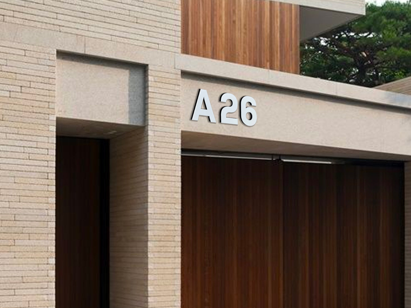 Modern House Numbers - TwoTone - Address Sign White/Black - Apartment Door Number