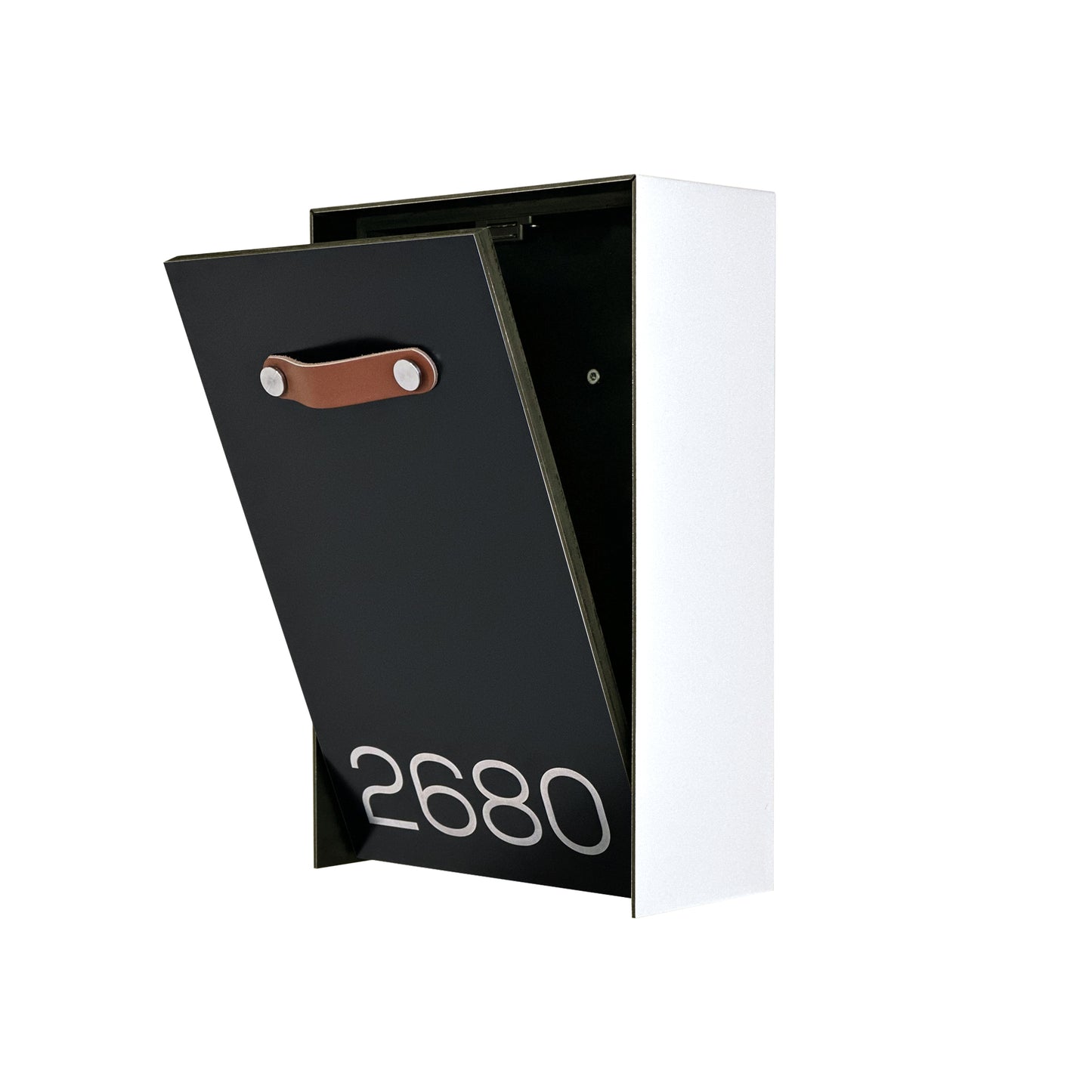 Vertical Minimalist White/Black Aluminium Mailbox - Contemporary Wall Mounted Stylish Letterbox for Home and Office with Engraved Personalization