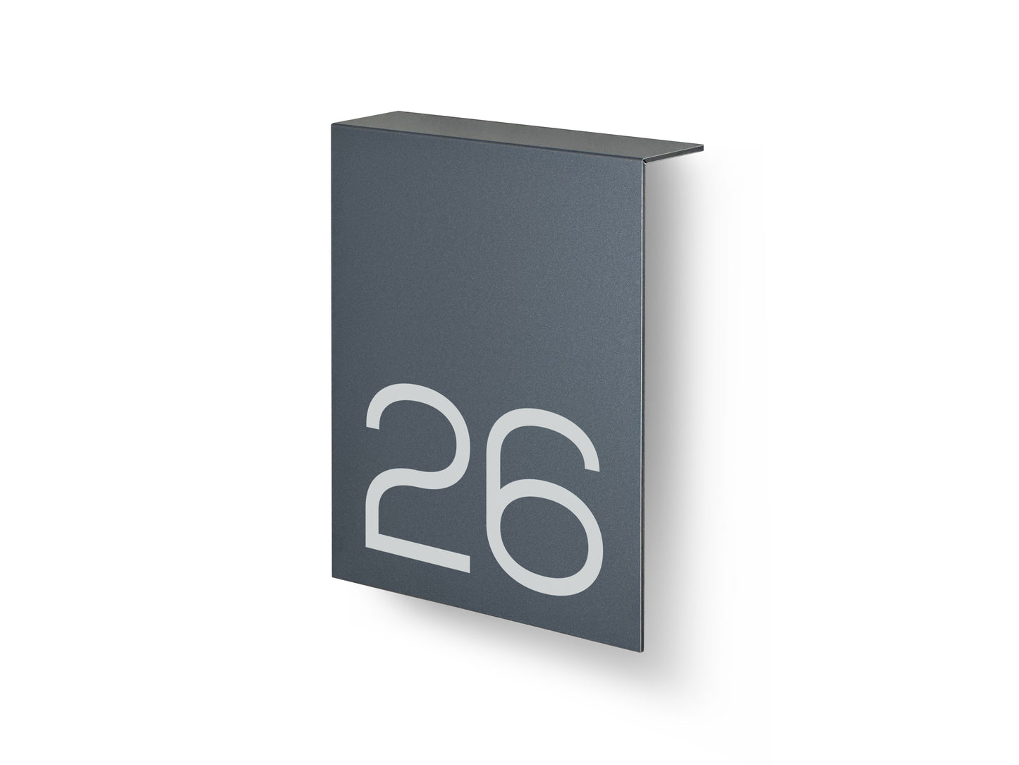 Modern Metallic Gray Aluminium Address Sign - Personalized House Number Sign - Laser Engraved Street Name Plaque