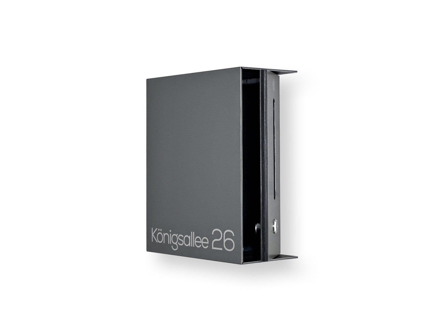 Small Metallic Gray Minimalist Mailbox - Modern Stylish Letterbox for Home and Office with Engraved Personalization