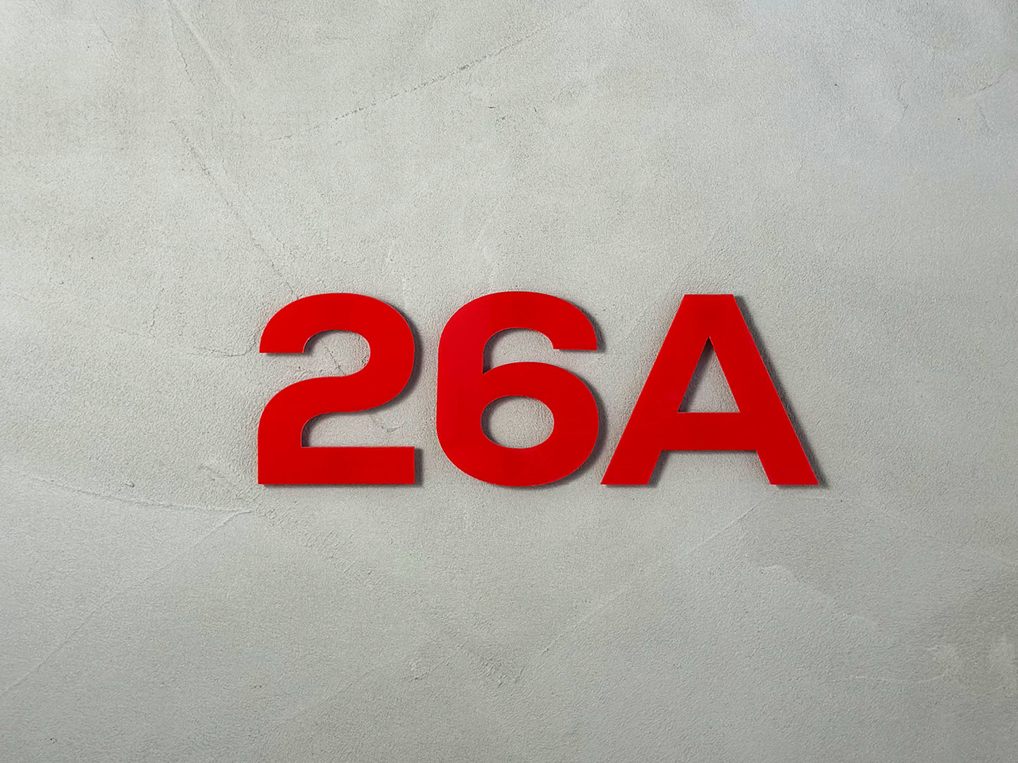 Modern House Numbers - TwoTone - Address Sign Red/Red - Apartment Door Number