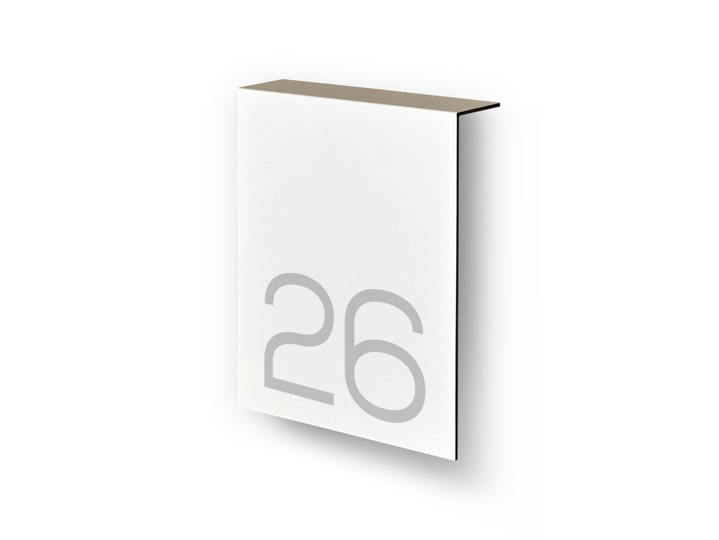 Modern White Aluminium Address Sign - Personalized House Number Sign - Laser Engraved Street Name Plaque