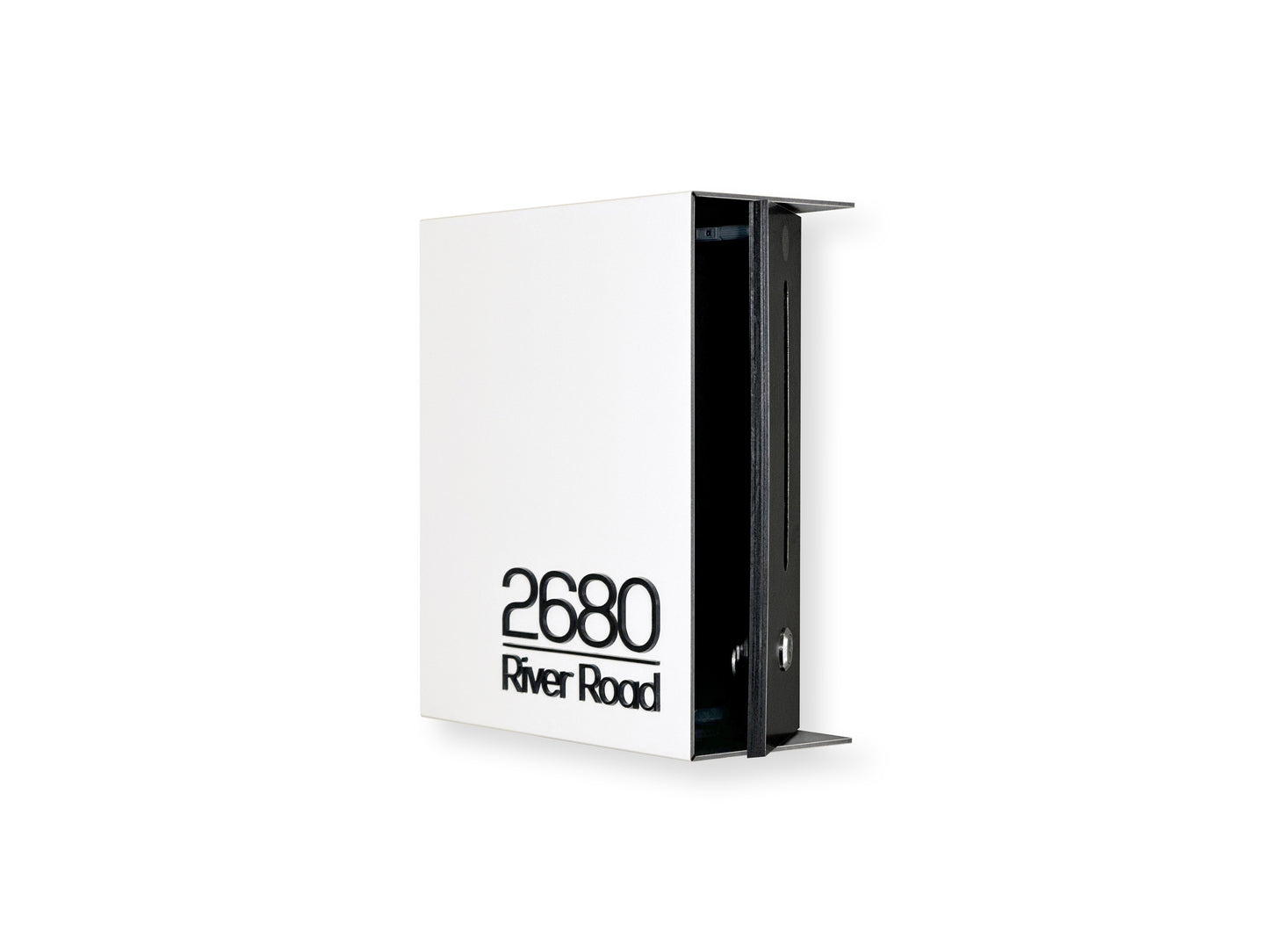 Small White/Black Minimalist Mailbox - Modern Stylish Letterbox for Home and Office with Engraved Personalization