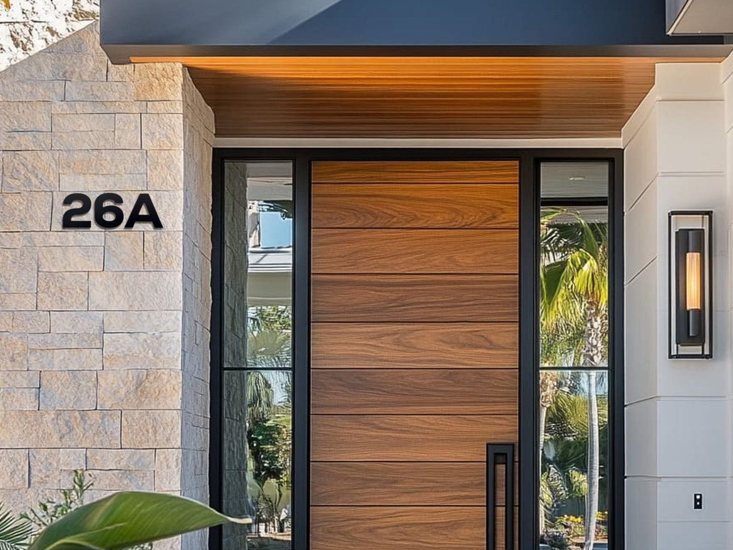Modern House Numbers - Custom Address Sign Black - Outdoor and Indoor Home Decor