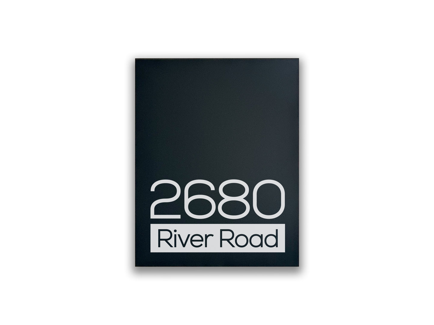 Modern Black Aluminium Address Sign - Personalized House Number Sign - Laser Engraved Street Name Plaque