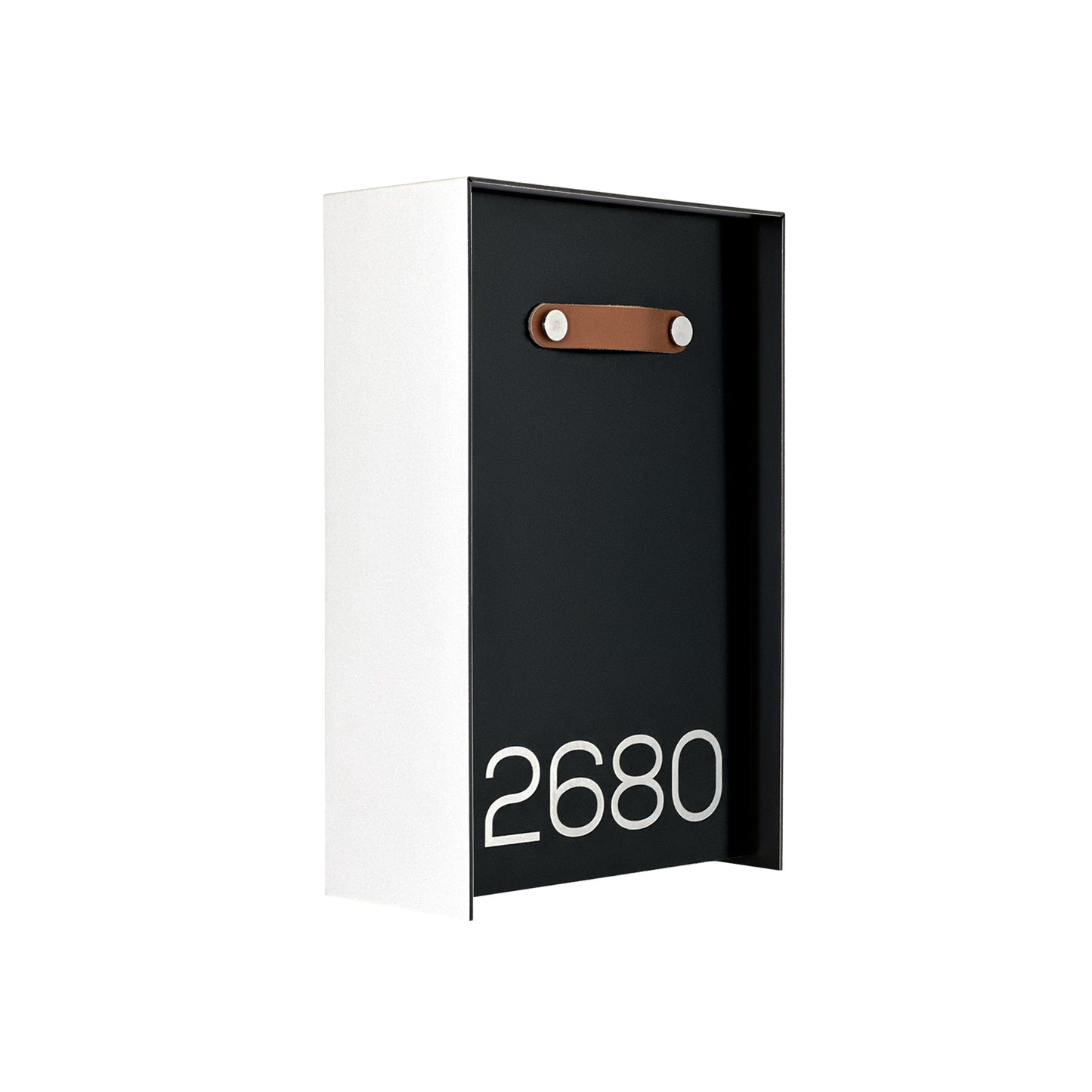 Vertical Minimalist White/Black Aluminium Mailbox - Contemporary Wall Mounted Stylish Letterbox for Home and Office with Engraved Personalization