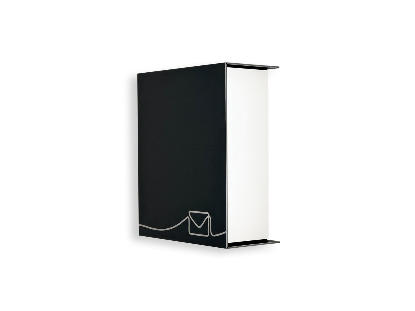 Small Black/White Minimalist Mailbox - Modern Stylish Letterbox for Home and Office with Engraved Personalization