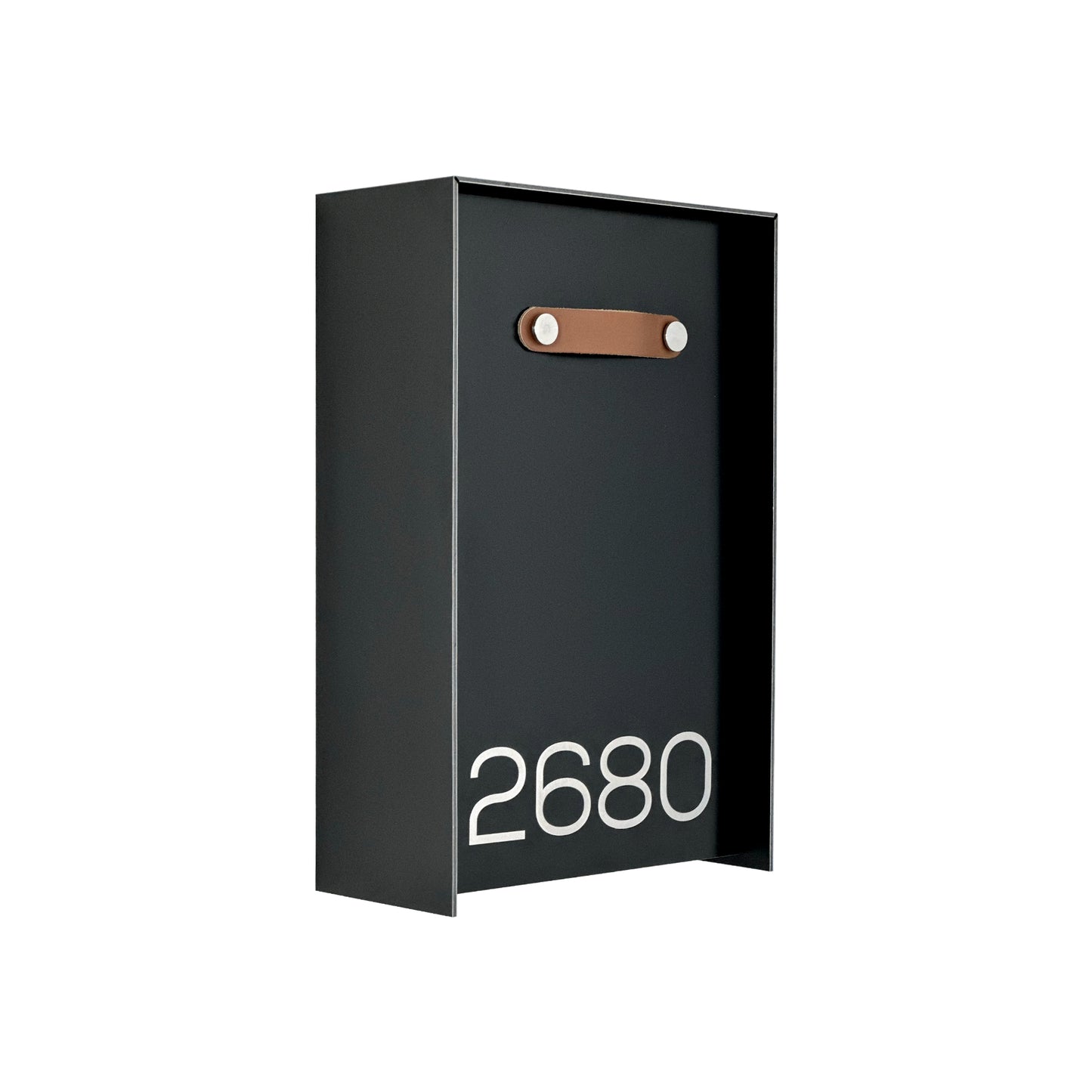Vertical Minimalist Black Aluminium Mailbox - Contemporary Wall Mounted Stylish Letterbox for Home and Office with Engraved Personalization