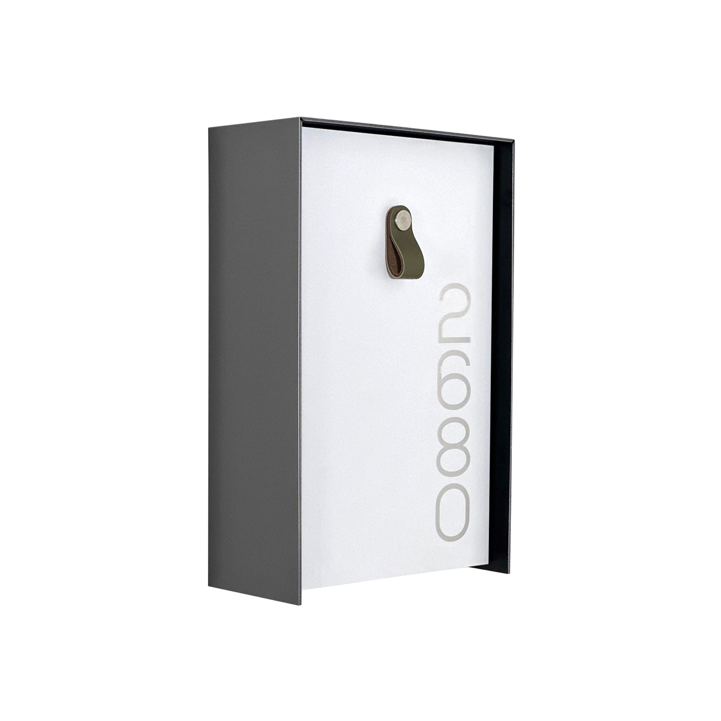 Vertical Minimalist Metallic Gray/White Aluminium Mailbox - Contemporary Wall Mounted Stylish Letterbox for Home and Office with Engraved Personalization