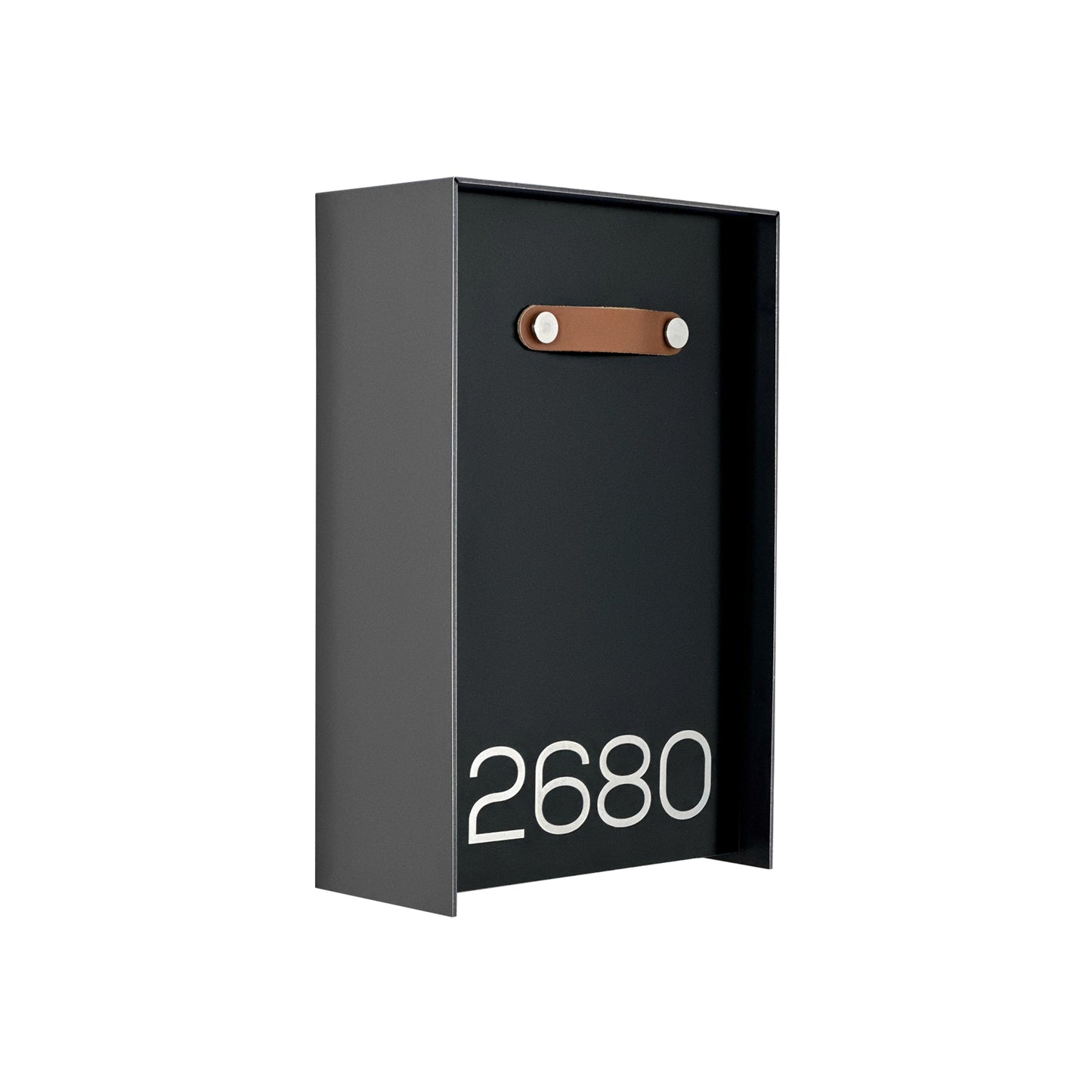 Vertical Minimalist Metallic Gray/Black Aluminium Mailbox - Contemporary Wall Mounted Stylish Letterbox for Home and Office with Engraved Personalization