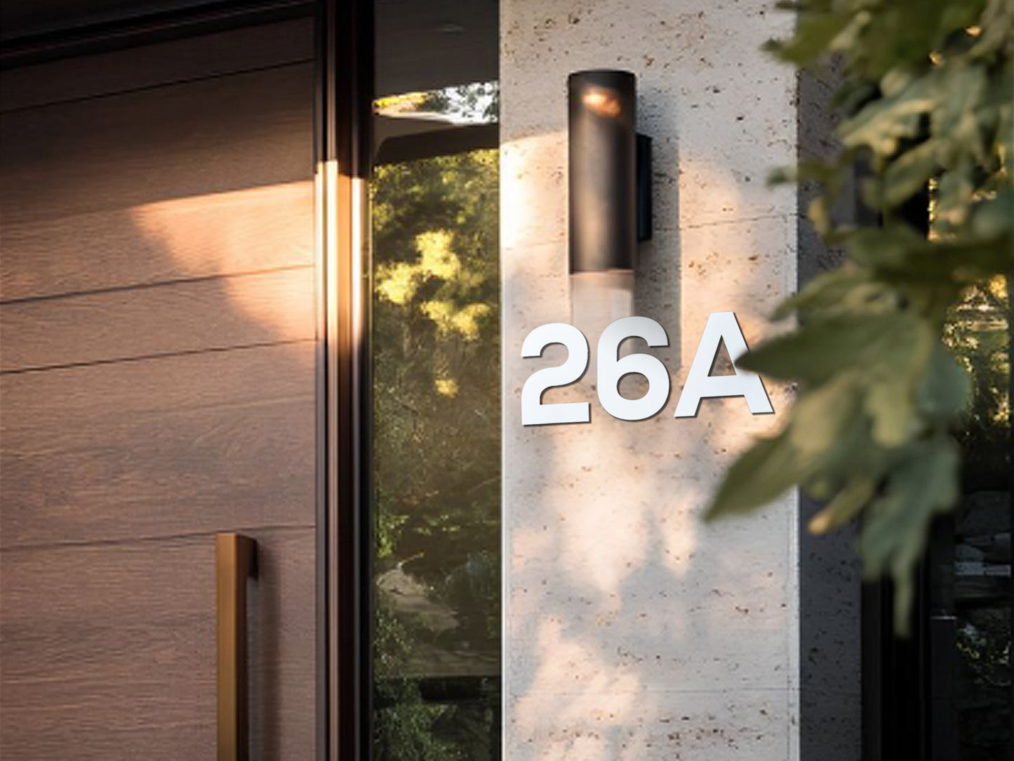 Modern House Numbers - Custom Address Sign White - Outdoor and Indoor Home Decor