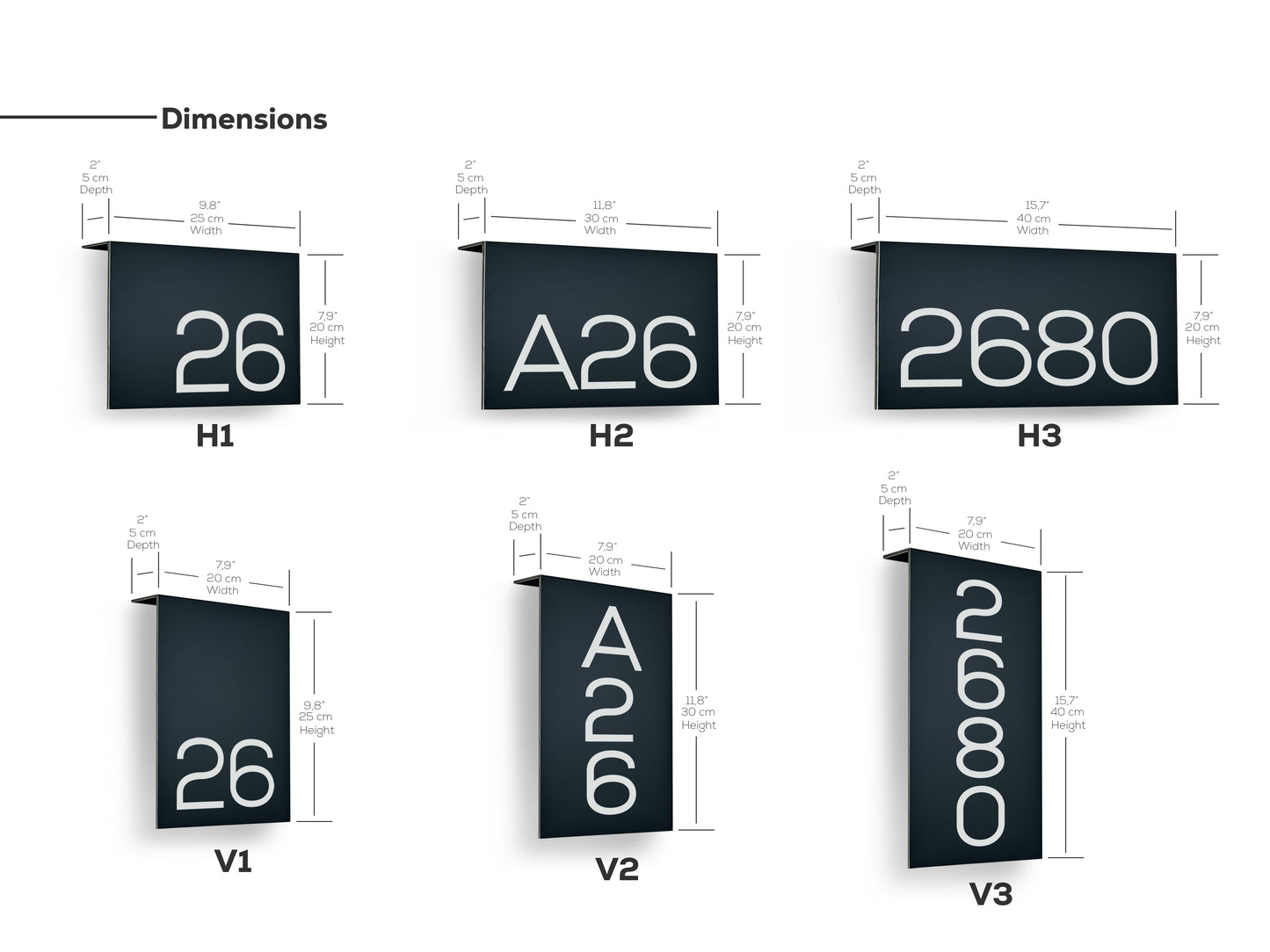 Modern Walnut Aluminium Address Sign - Personalized House Number Sign - Laser Engraved Street Name Plaque
