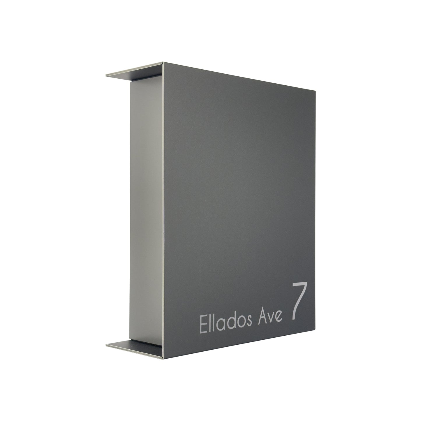 Metallic Gray Minimalist Mailbox - Modern Stylish Letterbox for Home and Office with Engraved Personalization