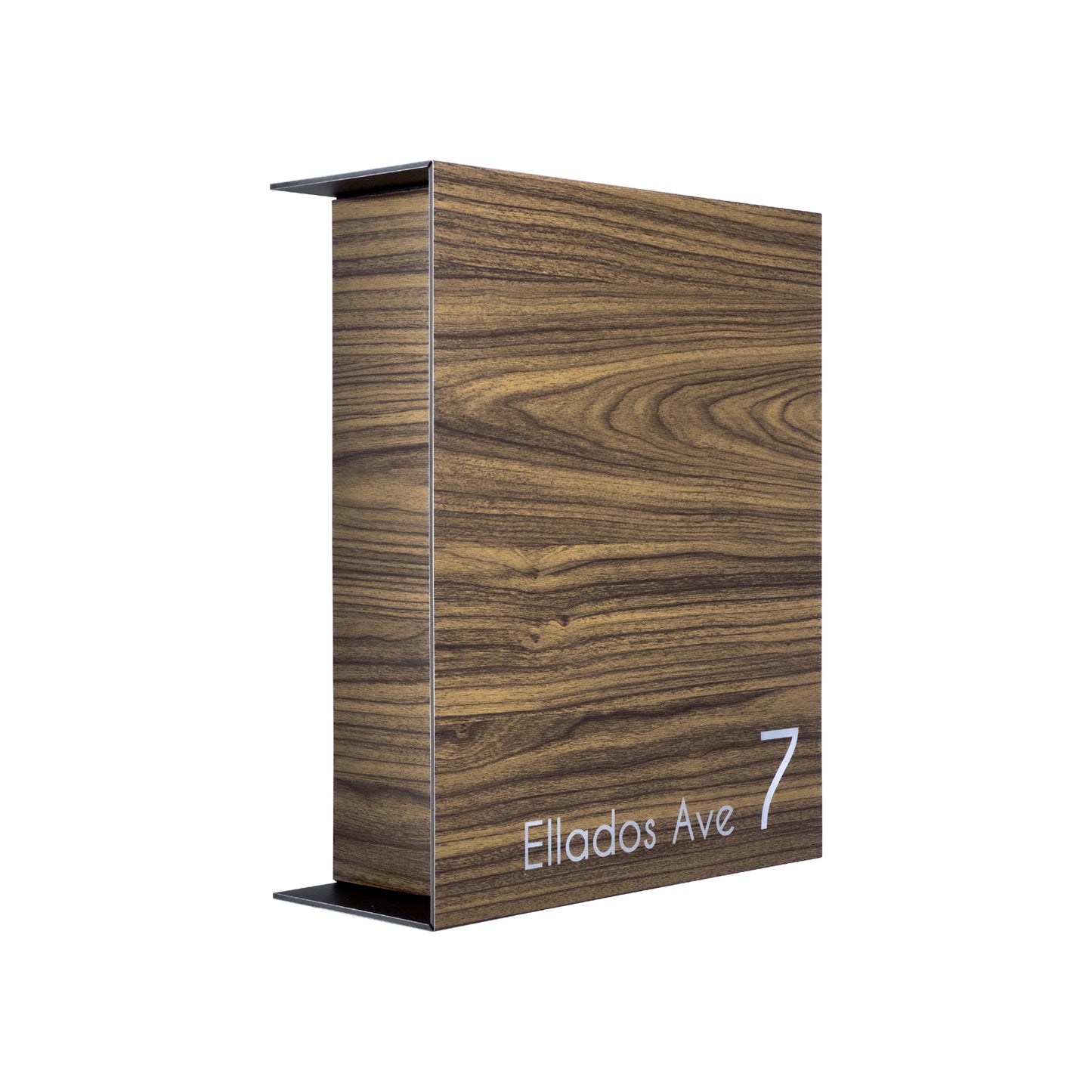 Walnut Minimalist Mailbox - Modern Stylish Letterbox for Home and Office with Engraved Personalization