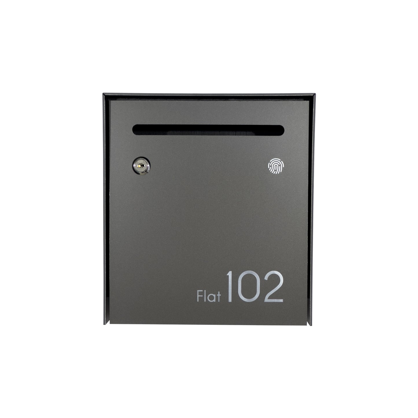 Small Apartment Mailbox - Minimalist Black/Metallic Gray Letterbox Durable Wall Mounted Modern Stylish Letterbox with Engraved Personalization