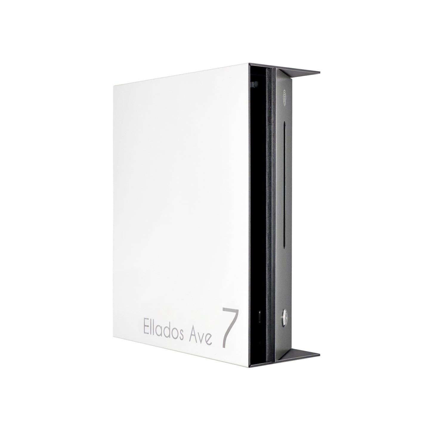 White/Metallic Gray Minimalist Mailbox - Modern Stylish Letterbox for Home and Office with Engraved Personalization