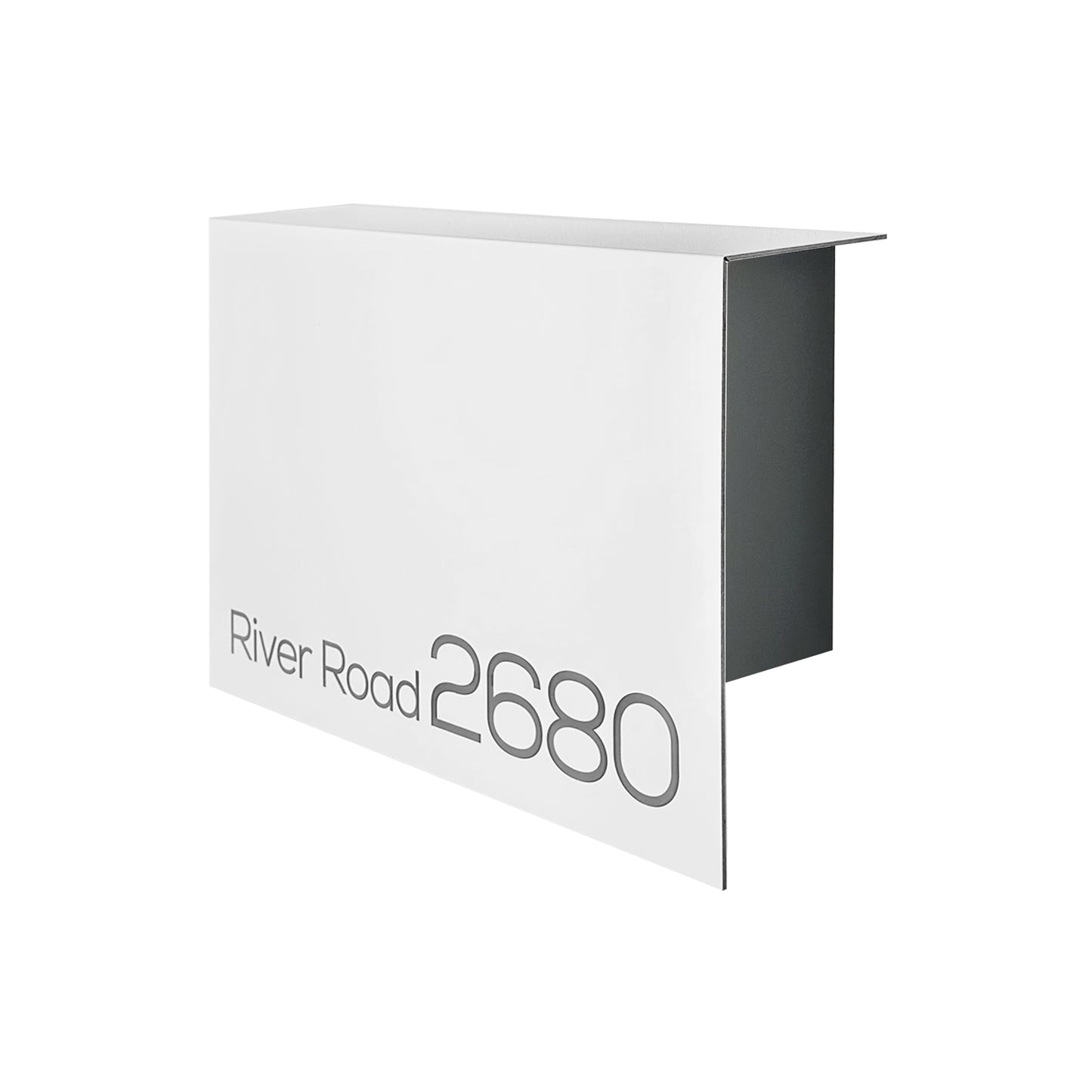 Elegant Minimalist White/Metallic Gray Aluminium Mailbox - Durable Wall Mounted Modern Stylish Letterbox for Home and Office with Engraved Personalization