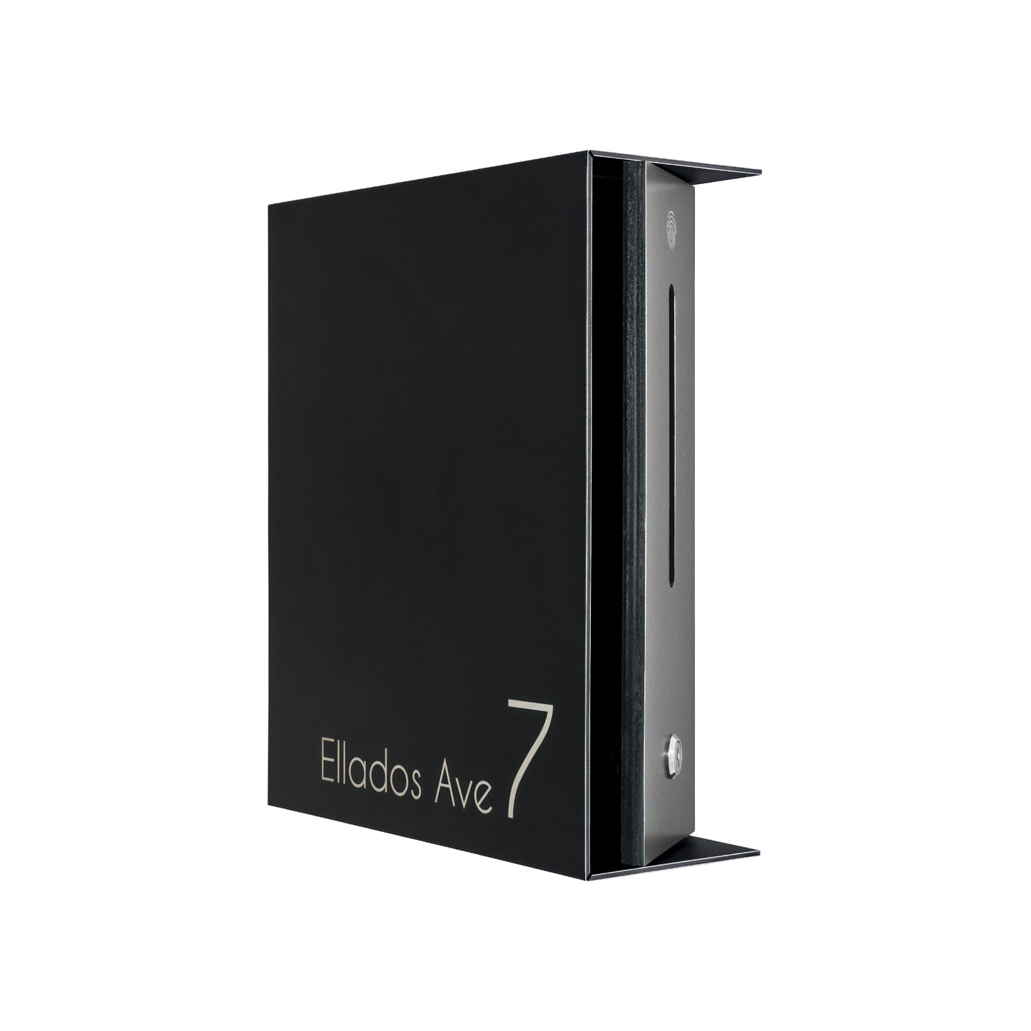 Black/Metallic Gray Minimalist Mailbox - Modern Stylish Letterbox for Home and Office with Engraved Personalization