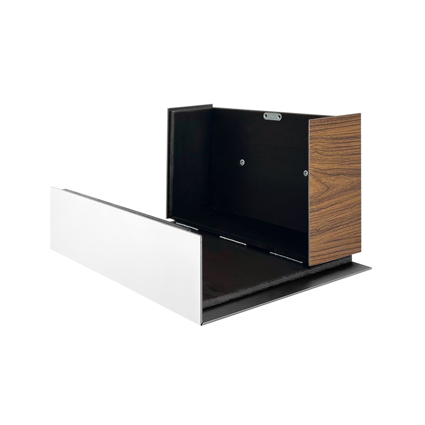 Elegant Minimalist White/Walnut Aluminium Mailbox - Durable Wall Mounted Modern Stylish Letterbox for Home and Office with Engraved Personalization