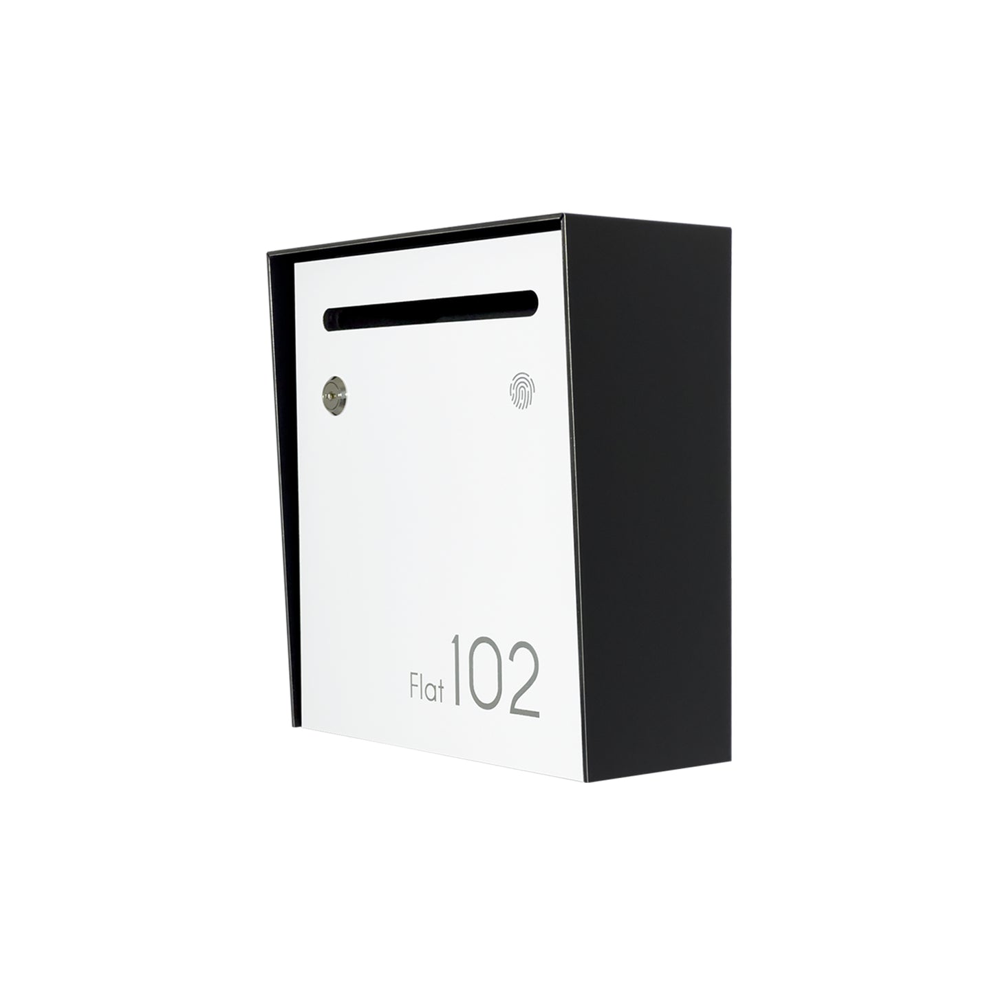 Small Apartment Mailbox - Minimalist Black/White Wall Mounted Modern Stylish Letterbox with Engraved Personalization