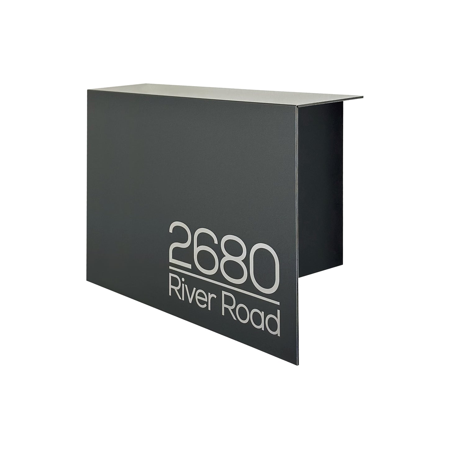 Elegant Minimalist Metallic Gray/Black Aluminium Mailbox - Durable Wall Mounted Modern Stylish Letterbox for Home and Office with Engraved Personalization