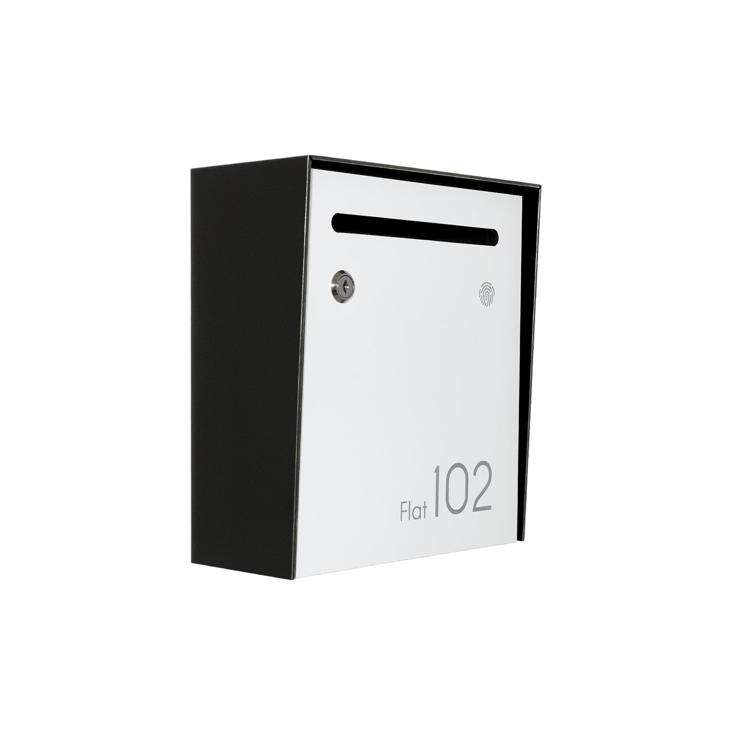 Small Apartment Mailbox - Minimalist Black/White Wall Mounted Modern Stylish Letterbox with Engraved Personalization