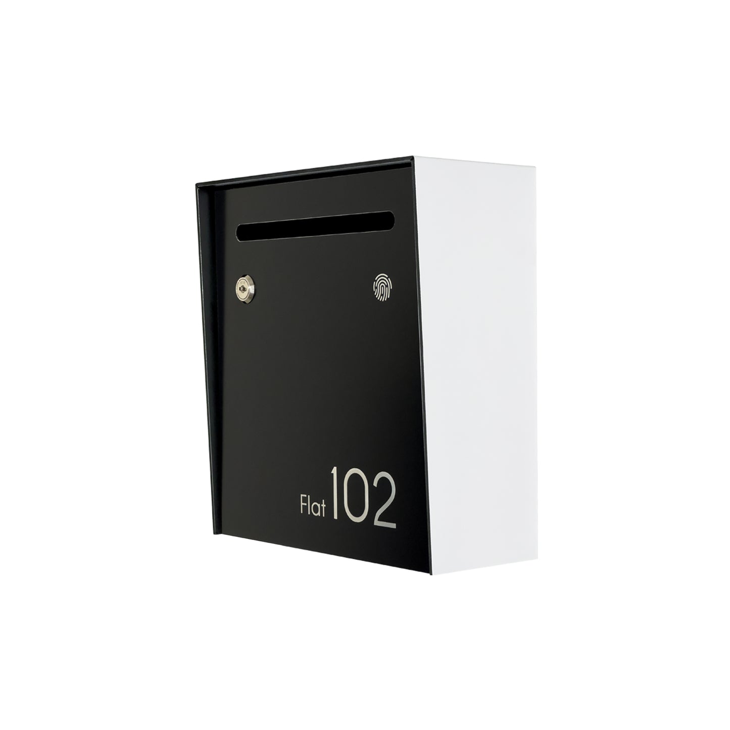 Small Apartment Mailbox - Minimalist White/Black Wall Mounted Modern Stylish Letterbox with Engraved Personalization