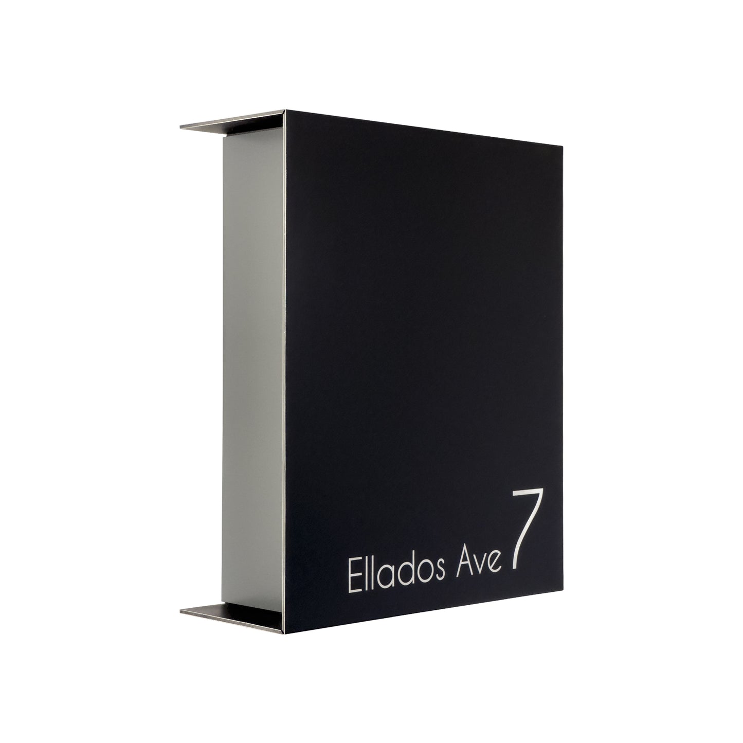 Black/Metallic Gray Minimalist Mailbox - Modern Stylish Letterbox for Home and Office with Engraved Personalization