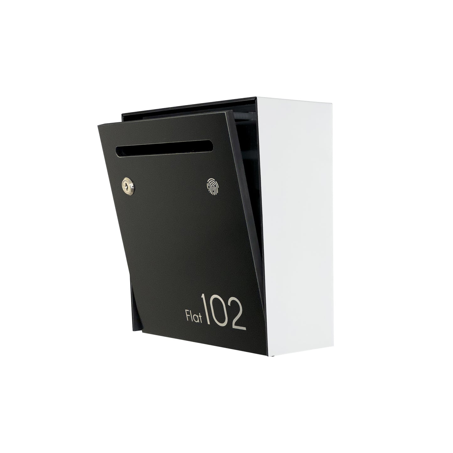 Small Apartment Mailbox - Minimalist White/Black Wall Mounted Modern Stylish Letterbox with Engraved Personalization