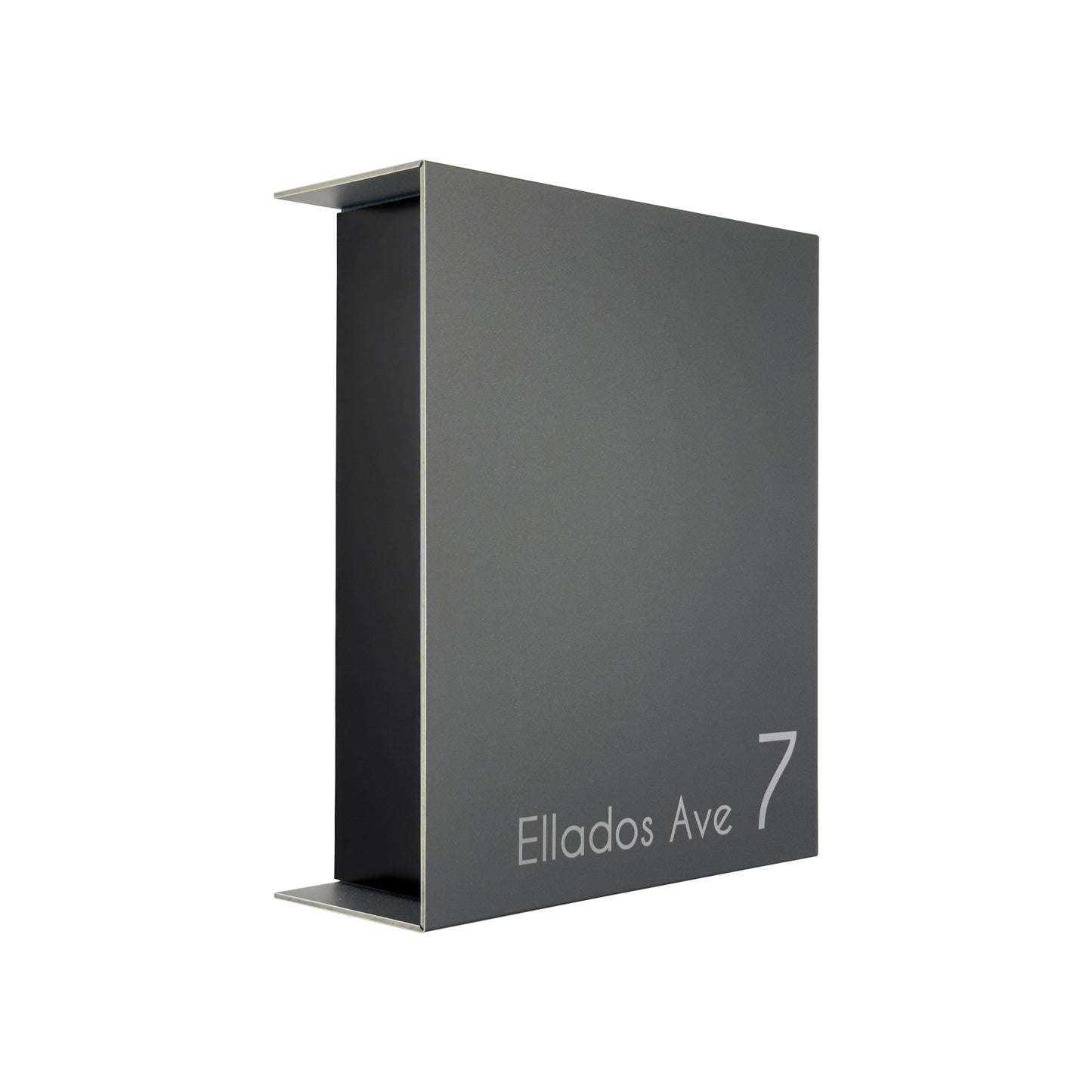 Metallic Gray/Black Minimalist Mailbox - Modern Stylish Letterbox for Home and Office with Engraved Personalization
