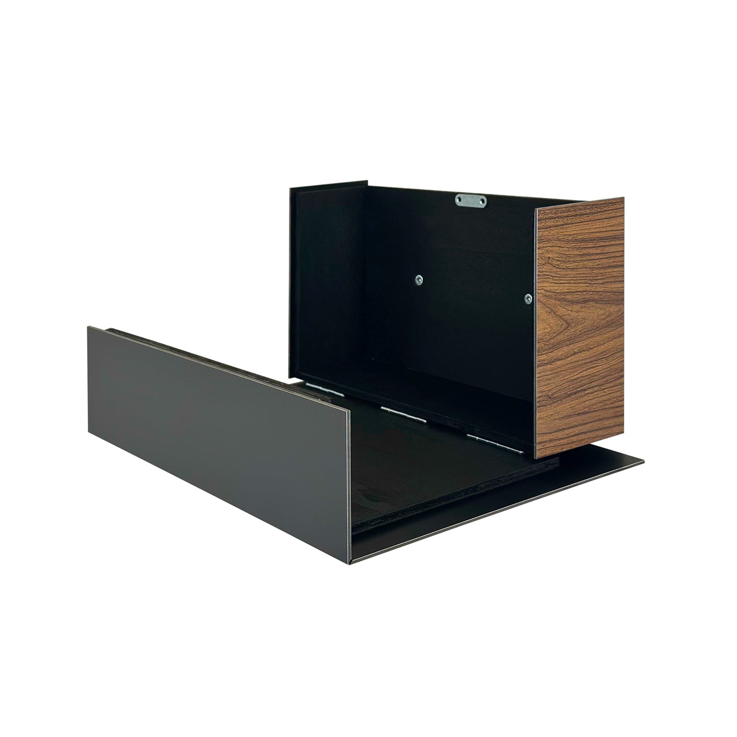 Elegant Minimalist Metallic Gray/Walnut Aluminium Mailbox - Durable Wall Mounted Modern Stylish Letterbox for Home and Office with Engraved Personalization