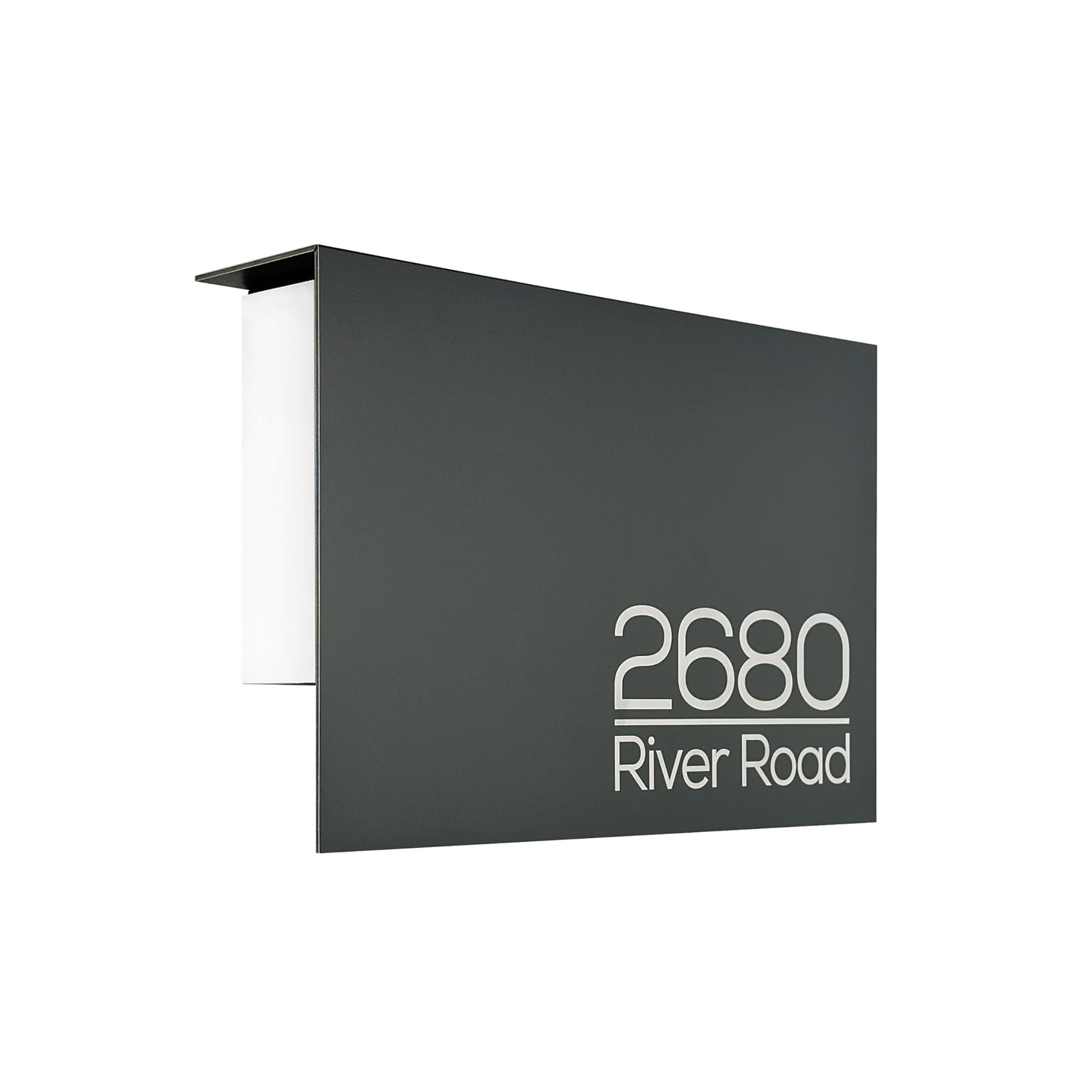 Elegant Minimalist Metallic Gray/White Aluminium Mailbox - Durable Wall Mounted Modern Stylish Letterbox for Home and Office with Engraved Personalization