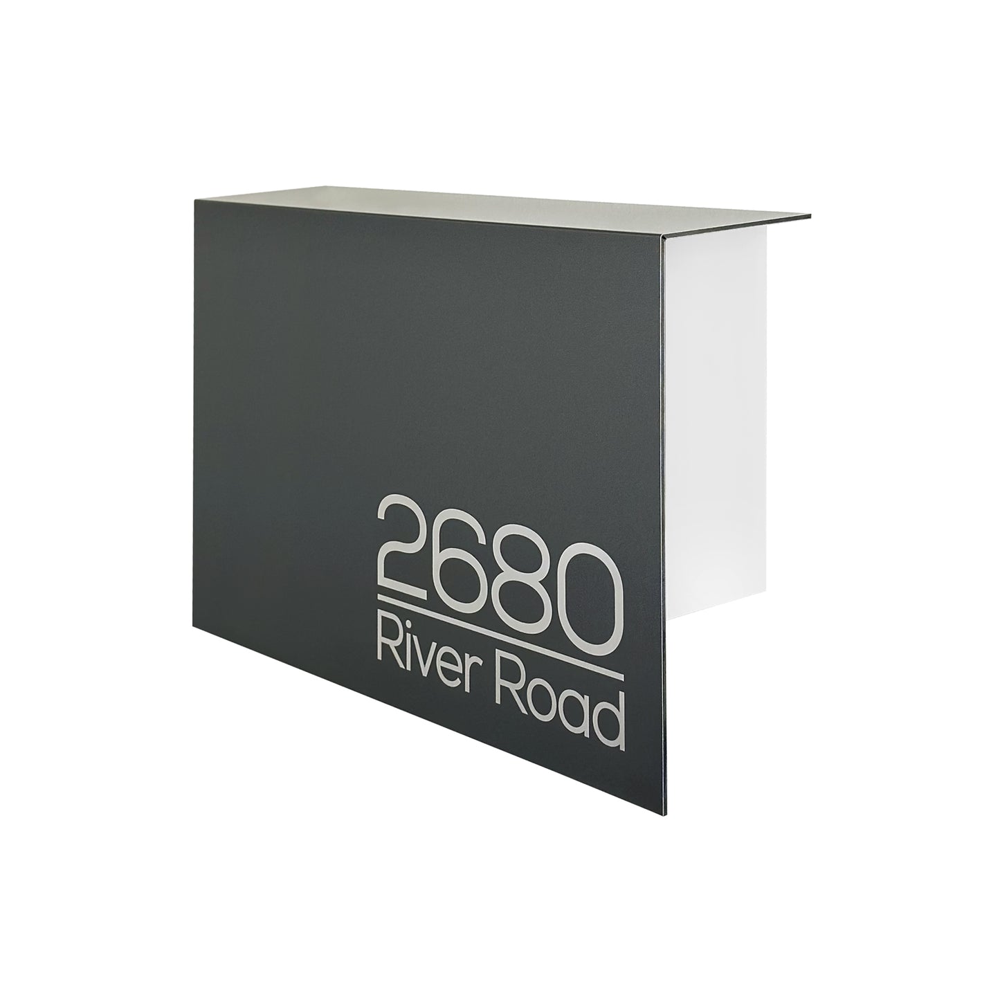 Elegant Minimalist Metallic Gray/White Aluminium Mailbox - Durable Wall Mounted Modern Stylish Letterbox for Home and Office with Engraved Personalization