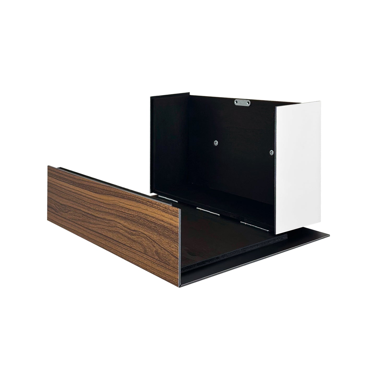 Elegant Minimalist Walnut/White Aluminium Mailbox - Durable Wall Mounted Modern Stylish Letterbox for Home and Office with Engraved Personalization