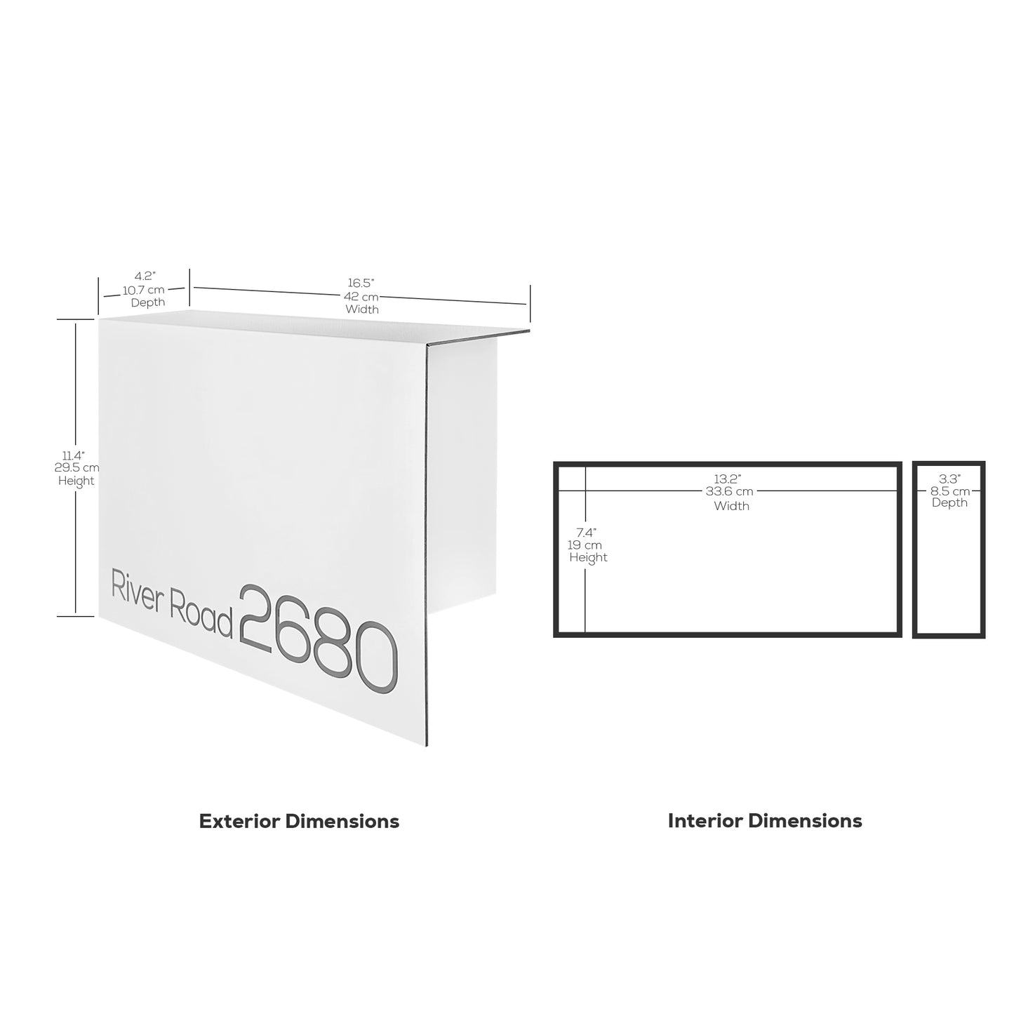 Elegant Minimalist Walnut/Black Aluminium Mailbox - Durable Wall Mounted Modern Stylish Letterbox for Home and Office with Engraved Personalization