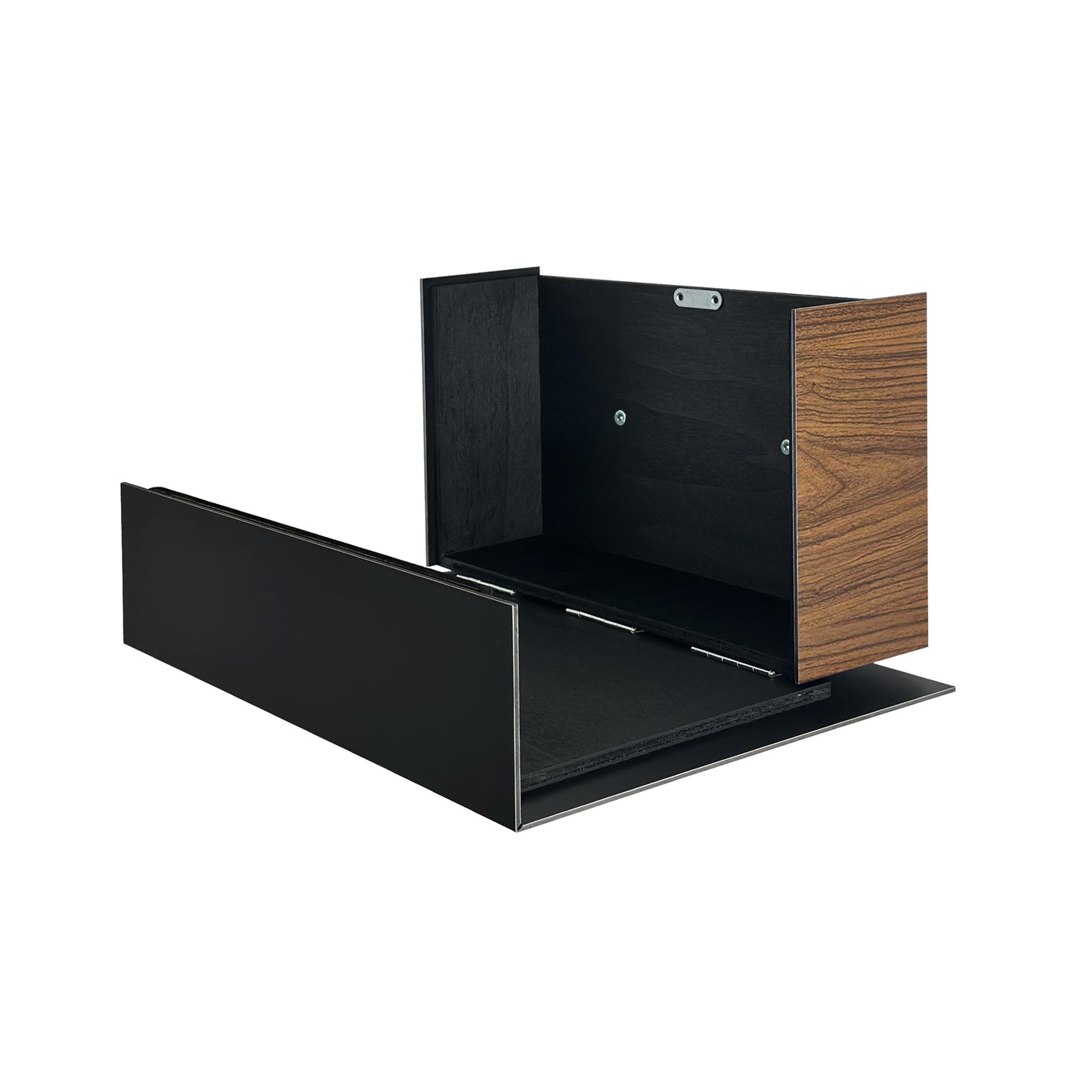 Elegant Minimalist Black/Walnut Aluminium Mailbox - Durable Wall Mounted Modern Stylish Letterbox for Home and Office with Engraved Personalization