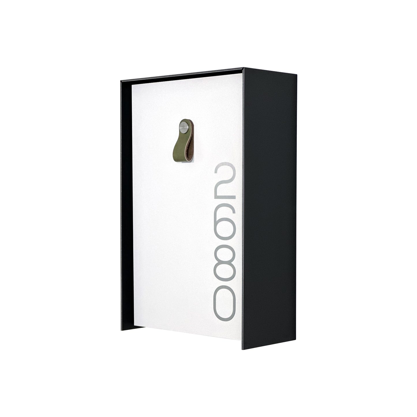 Vertical Minimalist Black/White Aluminium Mailbox - Contemporary Wall Mounted Stylish Letterbox for Home and Office with Engraved Personalization