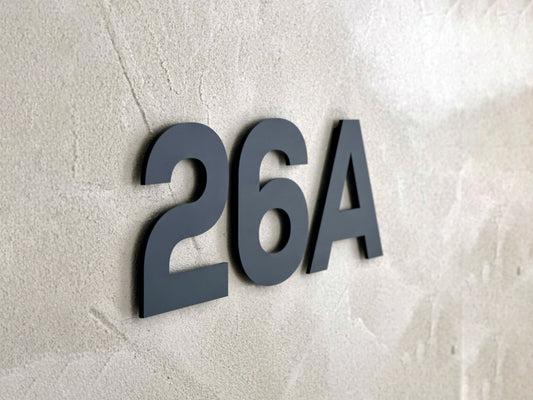 Modern House Numbers - Custom Address Sign Black - Outdoor and Indoor Home Decor