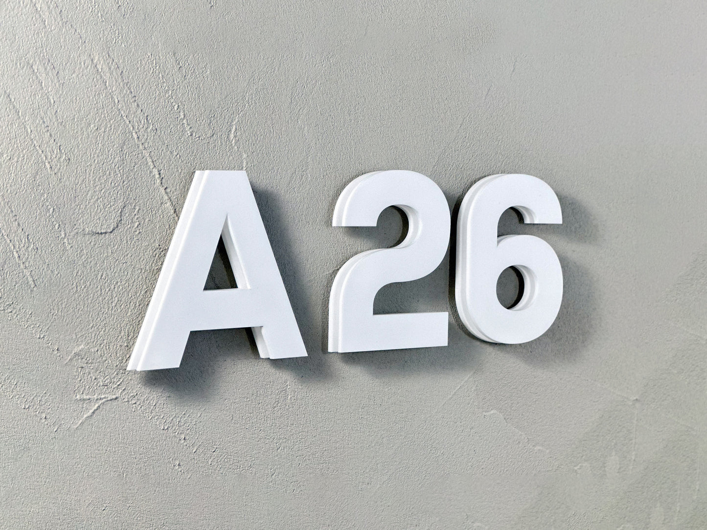 Modern House Numbers - TwoTone - Address Sign White/White - Apartment Door Number