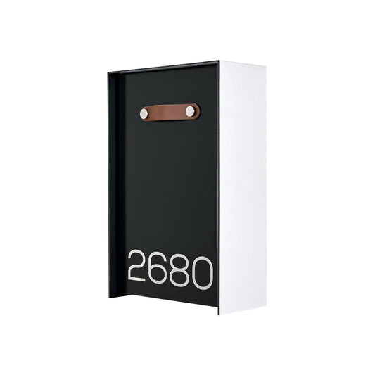 Vertical Minimalist White/Black Aluminium Mailbox - Contemporary Wall Mounted Stylish Letterbox for Home and Office with Engraved Personalization