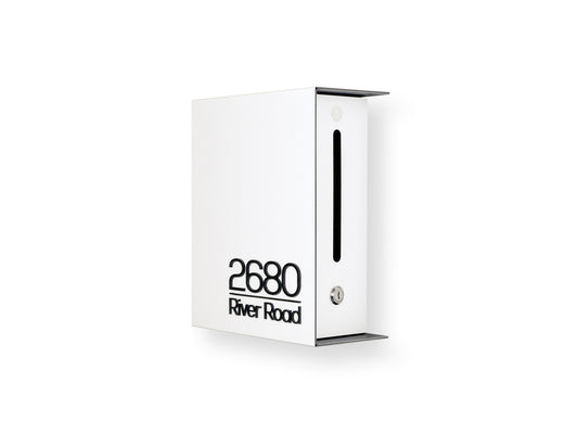 Small White Minimalist Mailbox - Modern Stylish Letterbox for Home and Office with Engraved Personalization