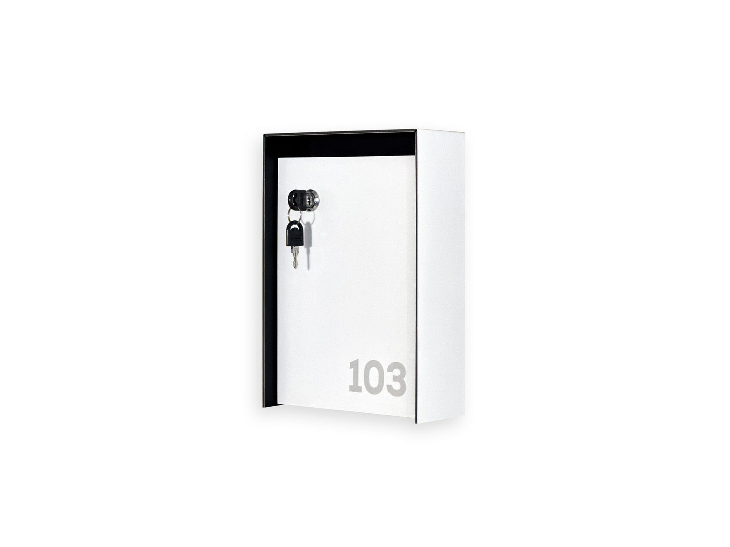 Slim Modern White Aluminium Letterbox - Lockable Wall Mount Mailbox for Office or Apartment