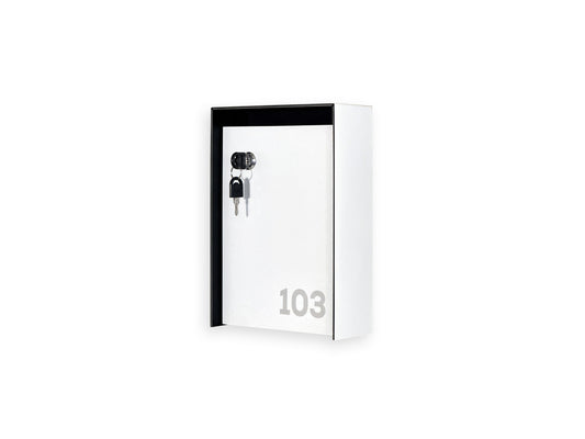 Slim Modern White Aluminium Letterbox - Lockable Wall Mount Mailbox for Office or Apartment