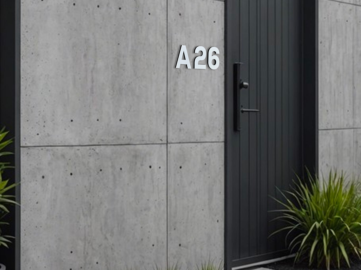 Modern House Numbers - TwoTone - Address Sign White/Black - Apartment Door Number