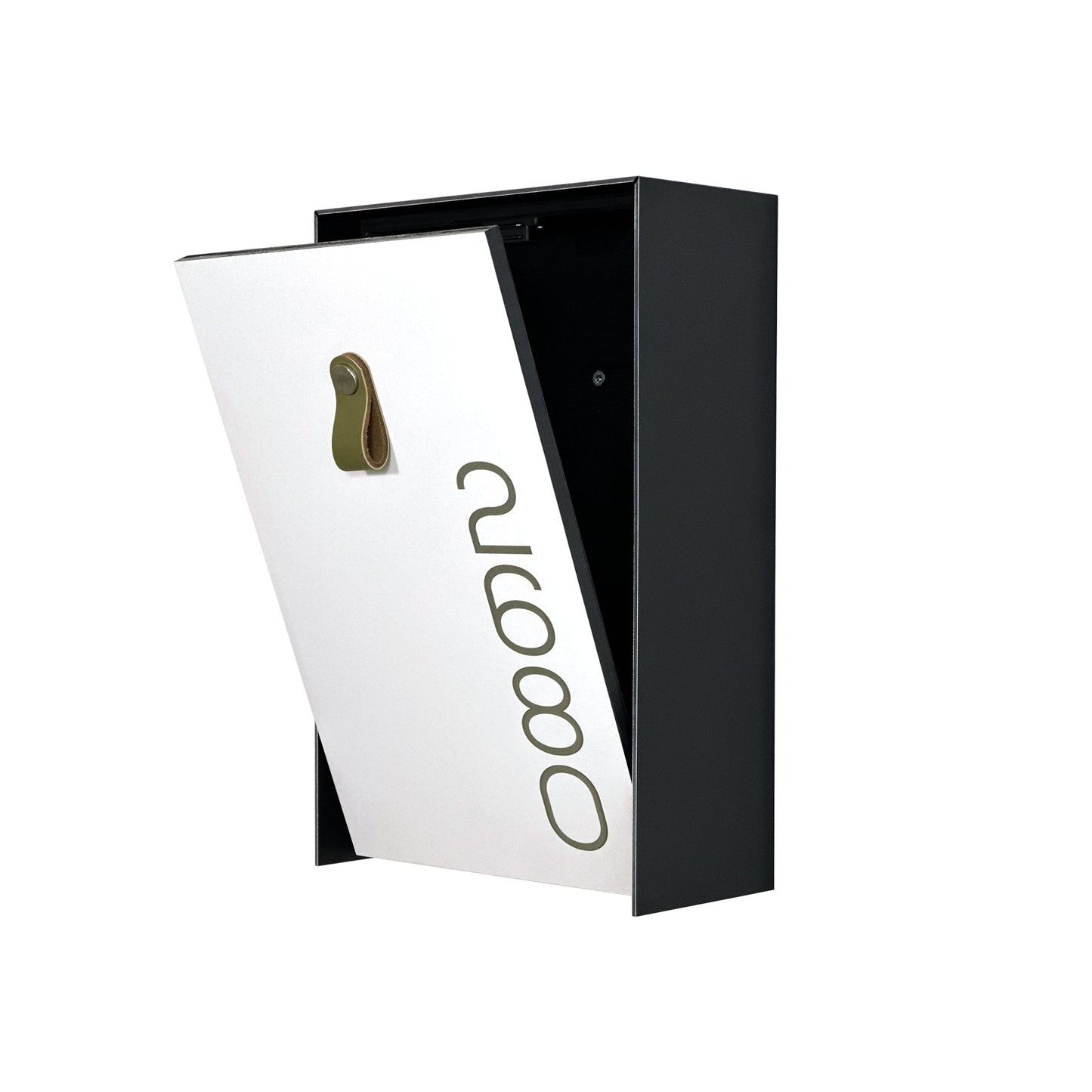 Vertical Minimalist Black/White Aluminium Mailbox - Contemporary Wall Mounted Stylish Letterbox for Home and Office with Engraved Personalization