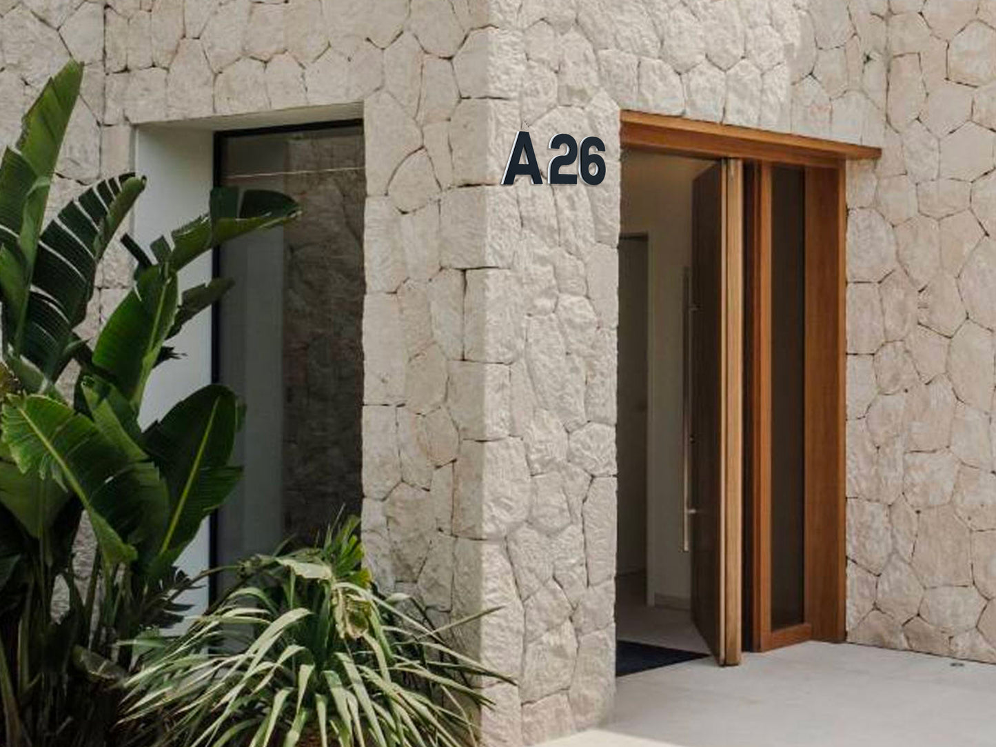 Modern House Numbers - TwoTone - Address Sign Black/White - Apartment Door Number
